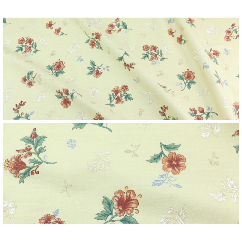 Vải 100% Cotton Họa Tiết Hoa Nhỏ Dùng Để May Đầm Diy Kích Thước 100x235cm