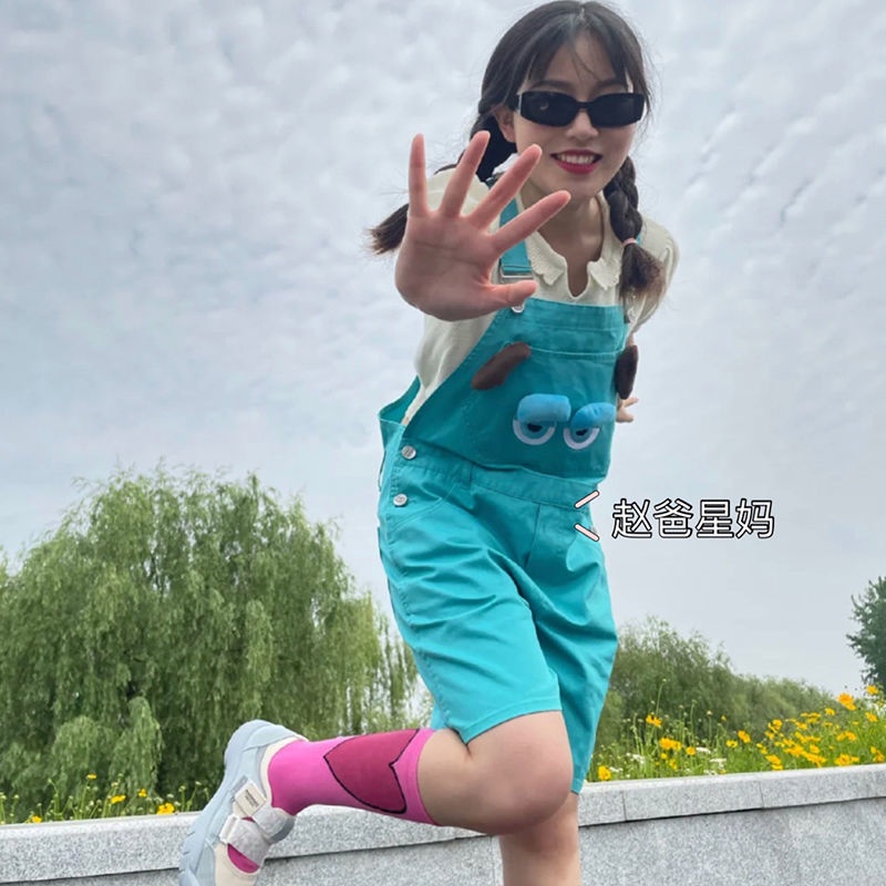 Quencen y&gt;m 21 Quần Yếm Ngắn Màu Trơn Phong Cách Học Sinh Thời Trang Mùa Hè Cho Nữ