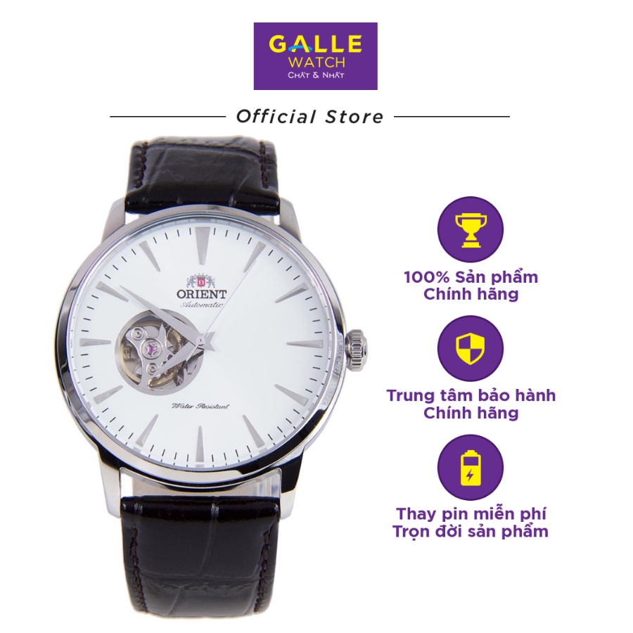 Đồng hồ cơ lộ máy nam Orient FAG02005W0 kính cứng chống va đập, chống nước 5 ATM, dây da thời trang cao cấp, chính hãng