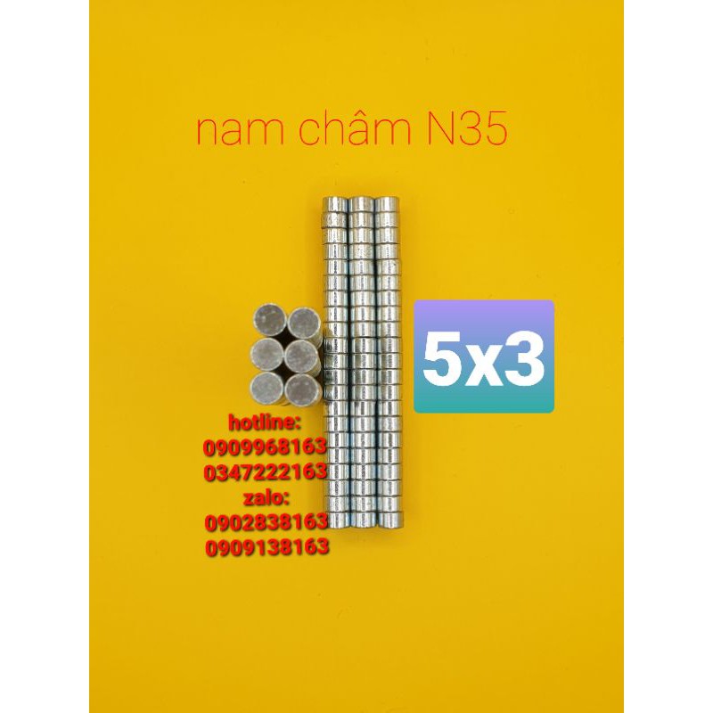 5x3 (10 viên) nam châm vĩnh cửu N35