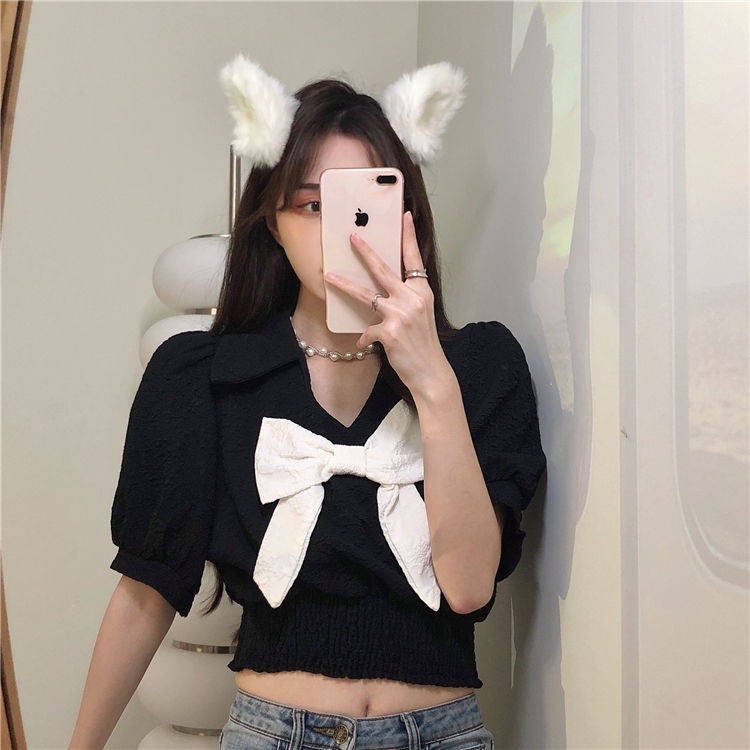 Áo Kiểu Tay Ngắn Phối Nơ Eo Cho Nữ JL-TX-314