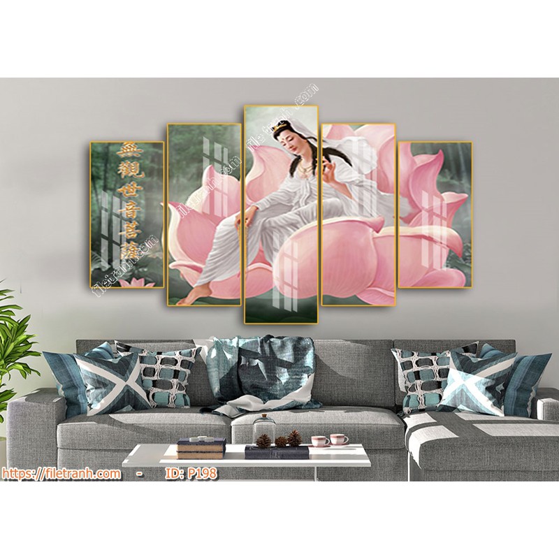 Tranh tráng gương treo tường 3d hình Phật