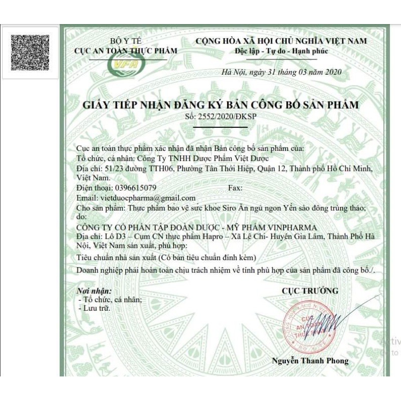 Siro ăn ngủ ngon yến sào đông trùng thảo - Giúp trẻ ăn ngủ ngon, hấp thu tốt, tăng cường đề kháng