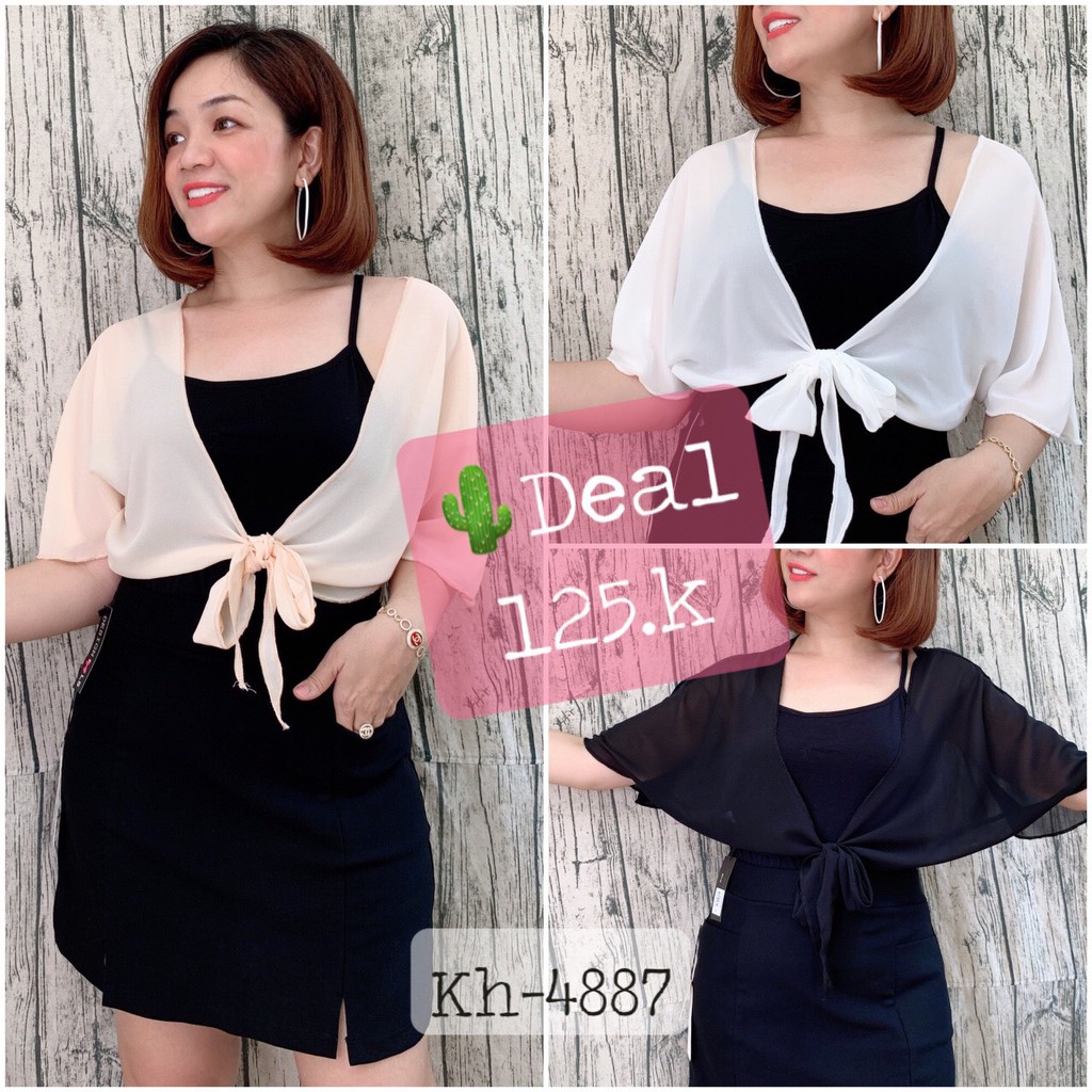 4887 - Da/Trắng/Đen - Khoác BIGSIZE Voan | BigBuy360 - bigbuy360.vn