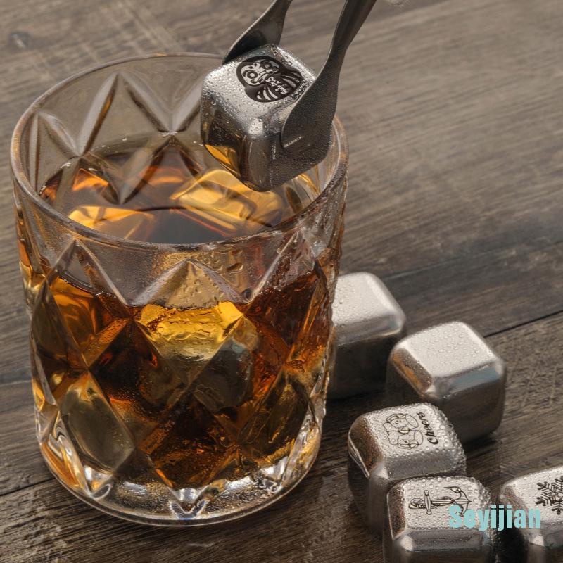 Đá viên bằng thép không gỉ dùng uống rượu whiskey tiện lợi
