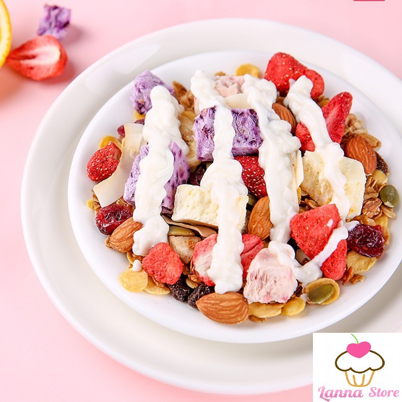 [GIẢM CÂN] Ngũ cốc sữa chua mix hạt, hoa quả YOGURT FRUIT OATMEAL gói 500g