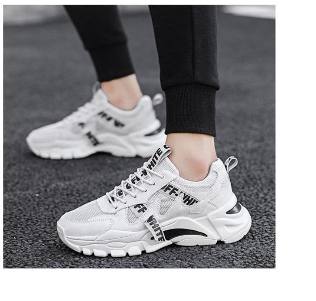 (Có 2 màu anht thật + video)Giày thể thao nam đế đúc trắng - xám khói