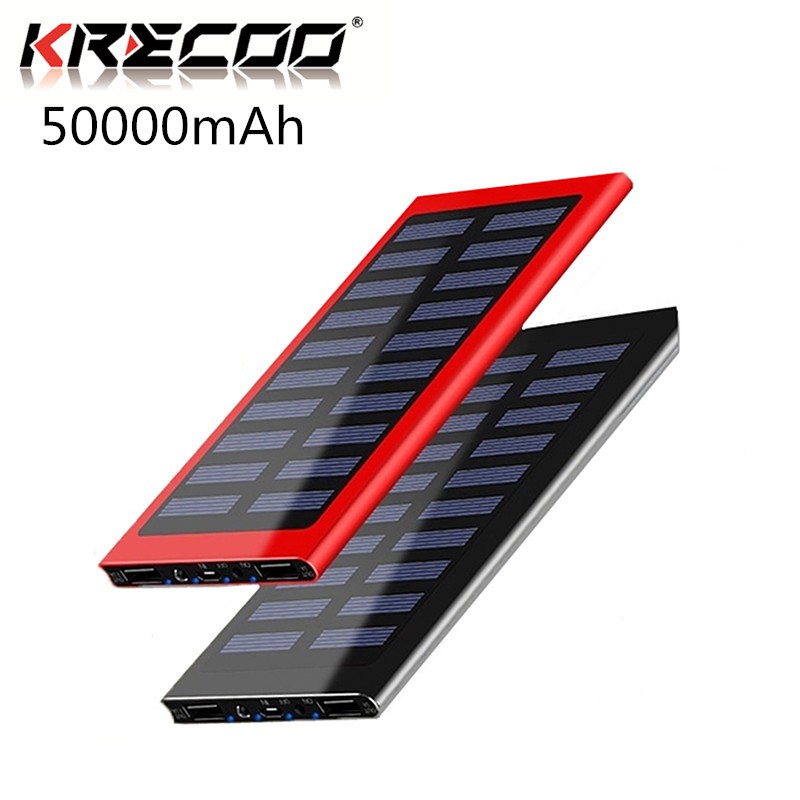 Sạc dự phòng KRECOO 50000mAh không dây hỗ trợ sạc nhanh siêu mỏng và nhỏ gọn dùng cho điện thoại Apple