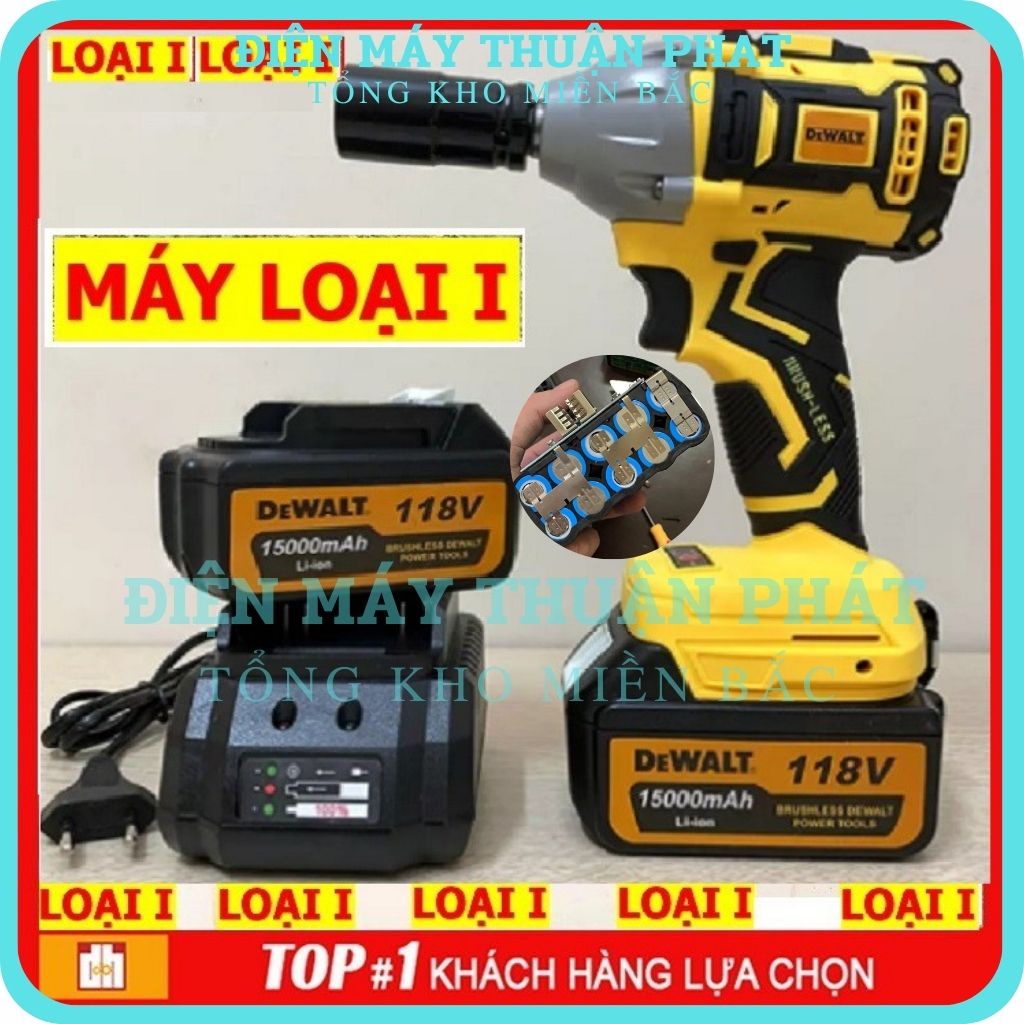 Máy bắn vặn vít siết bulong ốc vít DEWALT 118V cầm tay mini giá rẻ 100% đồng KHÔNG CHỔI THAN Pin 10 Cell