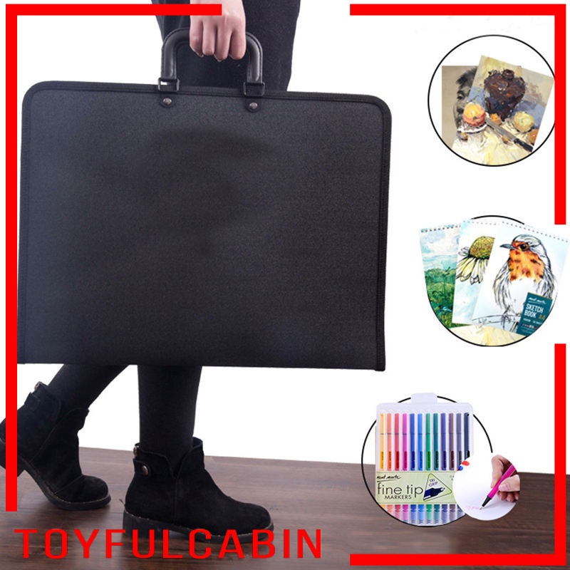Túi Đựng Tài Liệu Khổ A3 Màu Đen Chống Thấm Nước Tiện Dụng