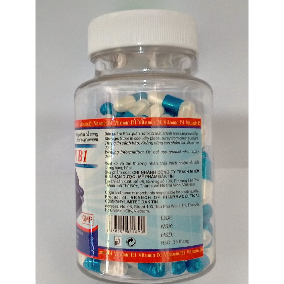 Viên uống VITAMIN B 1 Chai 100 viên