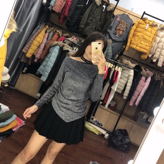 Áo nhũ lệch vai chữ