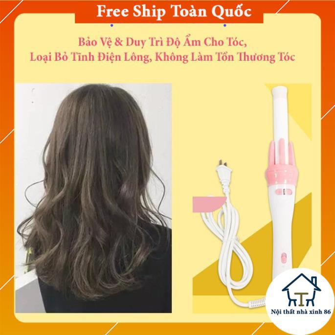 [Combo] Lược điện uốn tóc xoăn sóng lọn to, lượn uốn tóc + Máy xông tinh dầu lọc không khí chất liệu gỗ