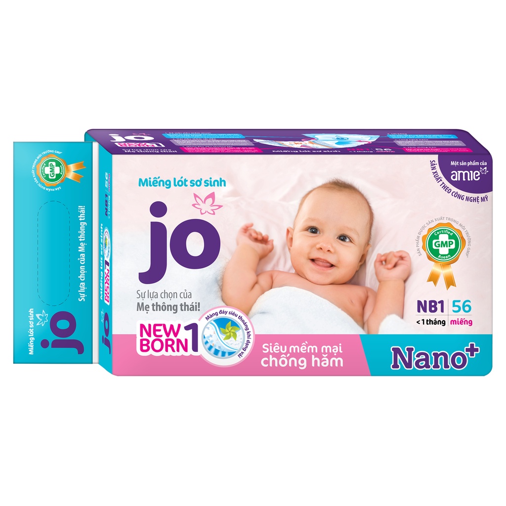 Combo 2 bịch Miếng lót sơ sinh JO Newborn 1 - 56 miếng (0-1 tháng)