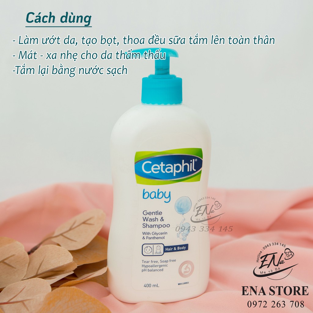 Sữa tắm gội Gentle Wash&amp;Shampoo Cetaphill 2 trong 1 cho bé