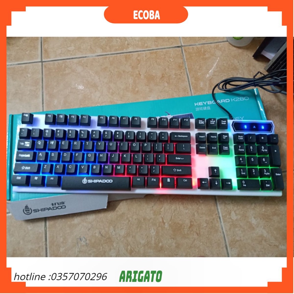 Bàn Phím Giả Cơ SHIPADOO K280, ZE960 Có Đèn Led Màu Cực Đẹp - Bàn Phím Văn Phòng,Chơi Game Giá Rẻ .ECOBA