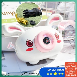 Máy Ảnh Thổi Bong Bóng Phát Nhạc 👑THỎ TRẮNG👑 Máy Ảnh Bắn Bóng Tự Động Kèm Xà Phòng, Đồ Chơi Ngoài Trời Có Đèn Cho Bé