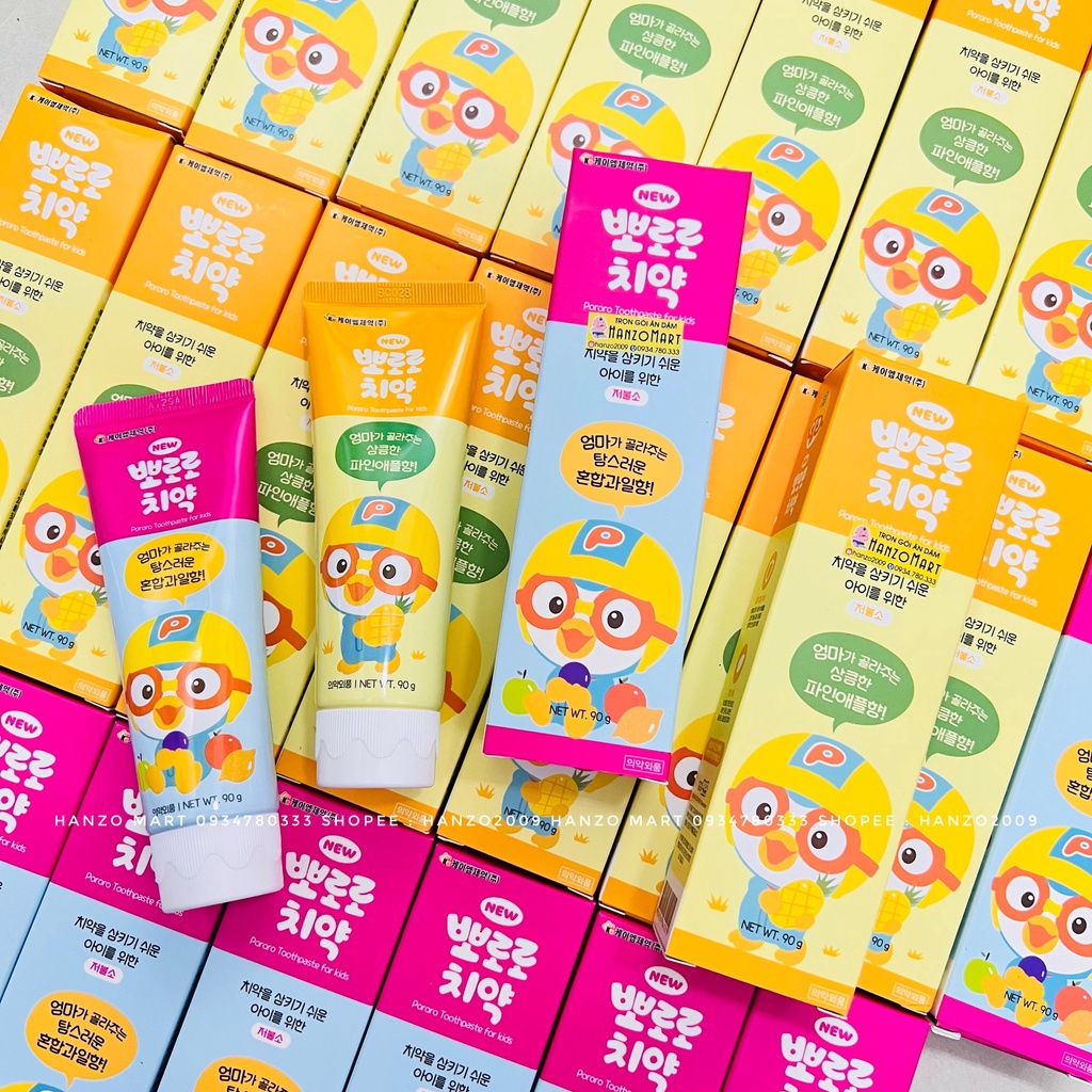 Kem đánh răng Pororo Hàn quốc 90gr cho bé từ 2 tuổi