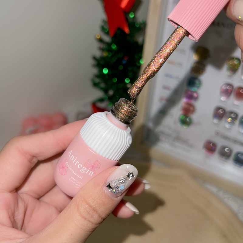 Set sơn nhũ mắt mèo flash 9c tặng kèm bảng màu