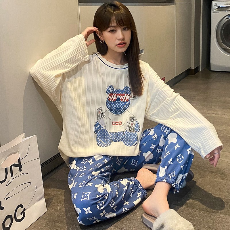 Đồ ngủ nữ pijama cotton cao cấp mặc nhà đẹp tay dài siêu cute dễ thương – CTD1