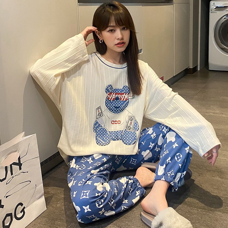 Đồ bộ pijama nữ mặc nhà cotton cao cấp tay dài siêu cute dễ thương – CTD1