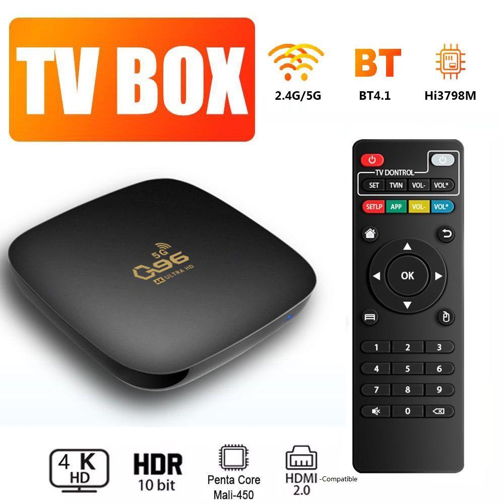BTLIMER Bộ TV Box Q96 5G Android 10.1 2.4/5G WIFI Bluetooth 4K 2021 8GB+128GB Lõi Tứ Chuyên Dụng