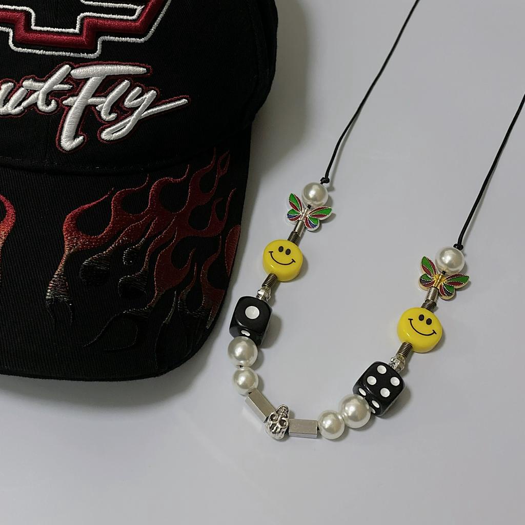 Dây Chuyền Mặt Hình Đầu Lâu/ Bộ Xương/ Mặt Cười Phong Cách Hip Hop Hàn Quốc 19157 Dễ Phối Đồ Cho Nam Và Nữ