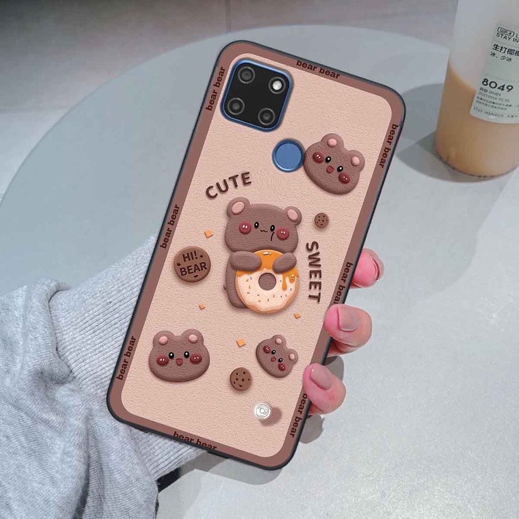 Ốp Realme C12 / C15 bear brick, gấu đáng yêu, dễ thương