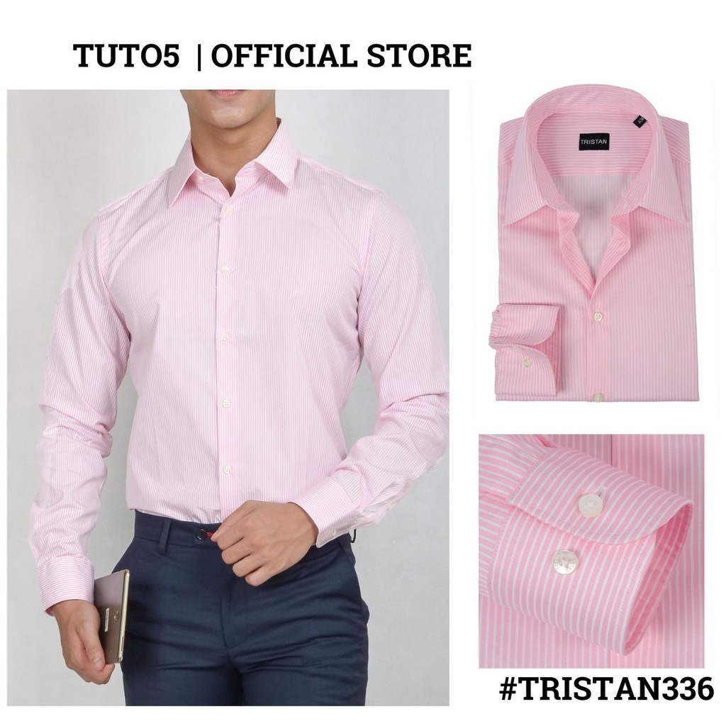 Áo sơ mi nam công sở tay dài kẻ sọc TUTO5 phong cách hàn quốc chất đẹp cao cấp Slim fit cotton chống nhăn xanh,đen,hồng