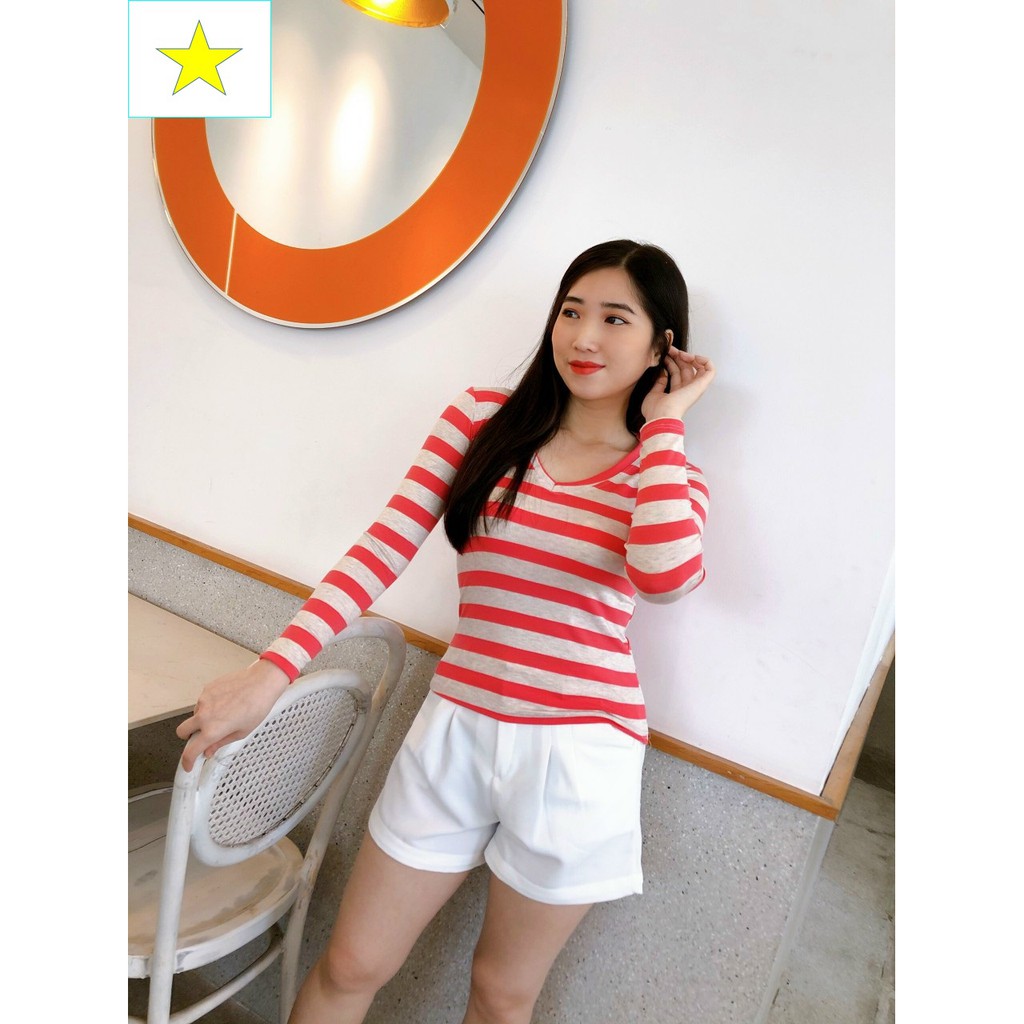 áo tay dài body sọc cam