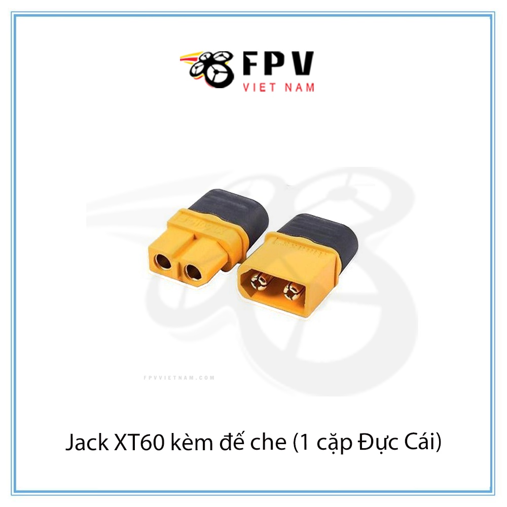 Jack XT60 kèm đế che (1 cặp Đực Cái)