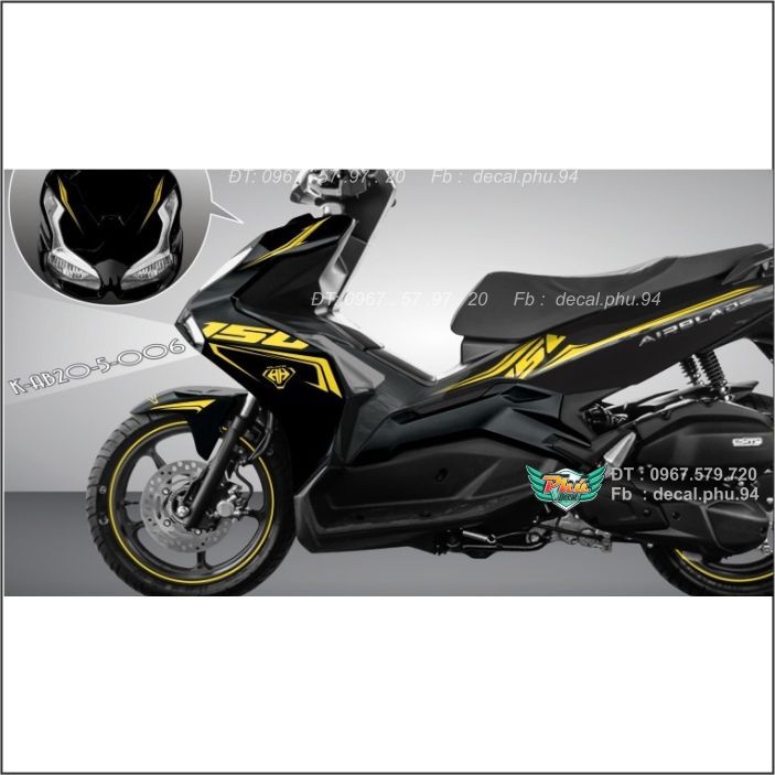 Tem Rời Ariblade 2020 chỉ vàng xe đen (C)