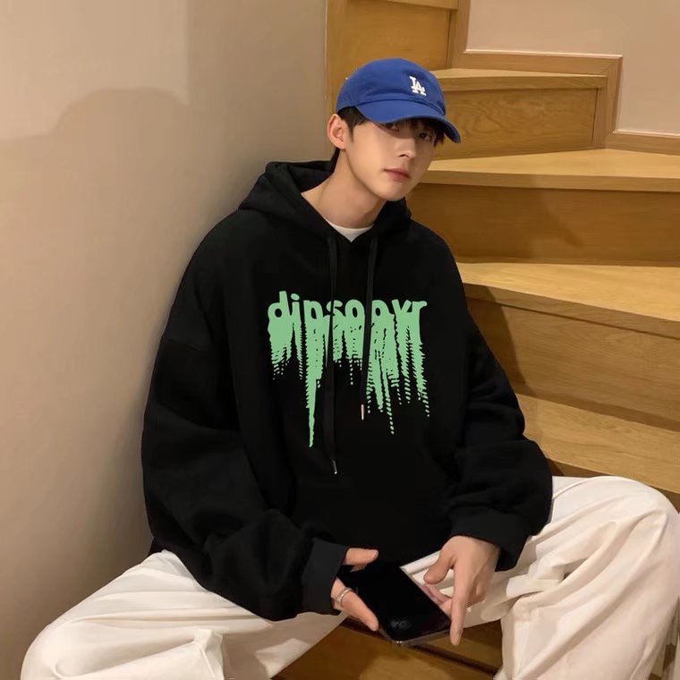 Áo hoodie Thể Thao Dáng Rộng In Chữ Phong Cách Hip Hop Đường Phố Hàn Quốc Thời Trang Mùa Đông Cho Nam [M-5XL]