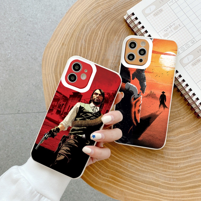 Ốp điện thoại iphone họa tiết game Red Dead Redemption ốp vuông iphone 6 7Plus 8Plus X XSMax 11 Pro Max 12 13 promax