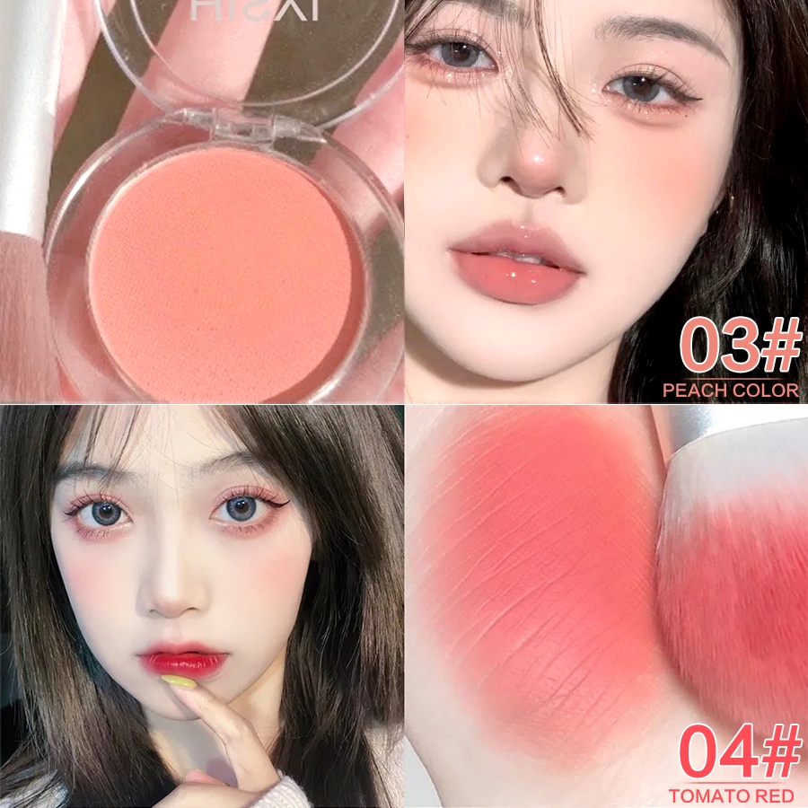 ??Phấn Má Mềm Mịn 6 Màu Tùy Chọn Kiềm Dầu Kháng Nước Lâu Trôi Gắn Gương