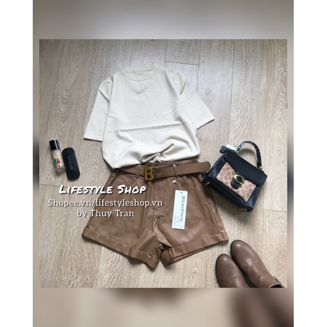 Áo len nữ Thu Đông mỏng mềm dáng suông lửng cổ tròn cộc tay | BigBuy360 - bigbuy360.vn