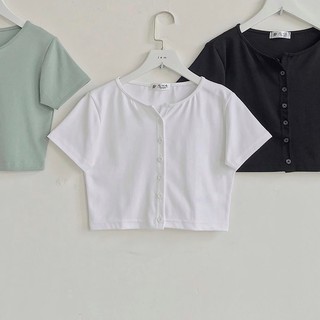 Áo Thun Croptop Body 6 Cúc Dọc 3 Màu