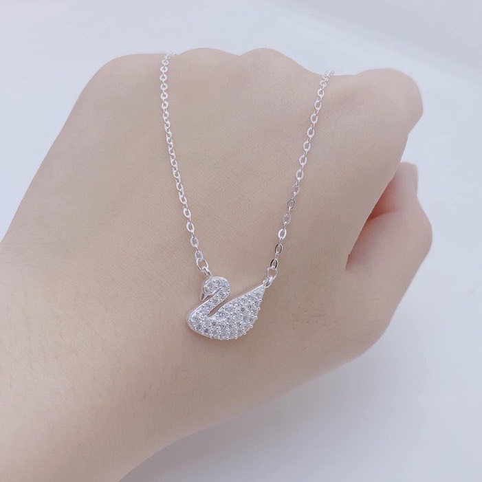 Dây chuyền bạc nữ mẫu thiên nga trắng đính đá lấp lánh bạc 925 cao cấp