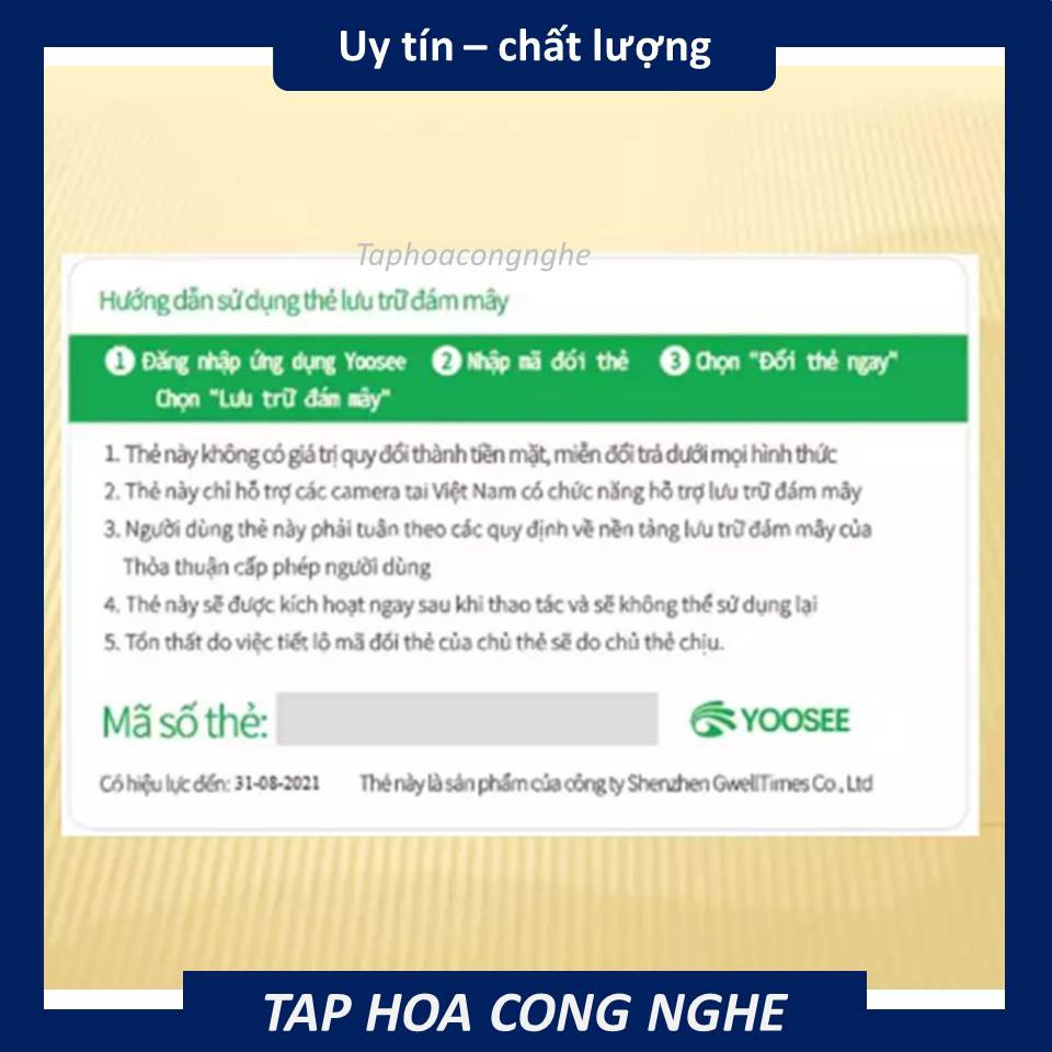 Thẻ ghi hình lưu trữ đám mây dành cho các dòng camera yoosee hỗ trợ lưu trữ đám mây VÀ CÁC LOẠI THẺ NHỚ 16/32/64GB | WebRaoVat - webraovat.net.vn