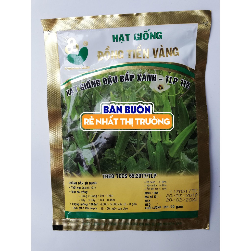 HẠT ĐẬU BẮP XANH TLP P112 - 50 GRAM - ĐỒNG TIỀN VÀNG