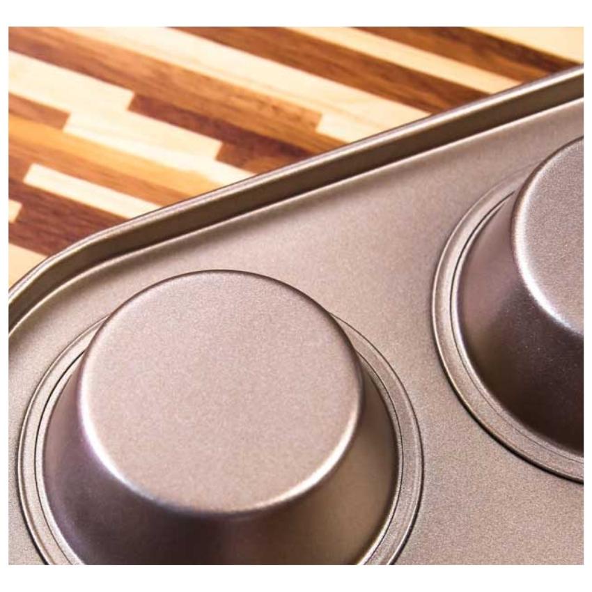 Khay Nướng Dụng Cụ Làm Bánh Cupcake Khuôn Muffin 6 Bánh Chống Dính Cao Cấp MÀU VÀNG - TRAY6MUFFD-VANG