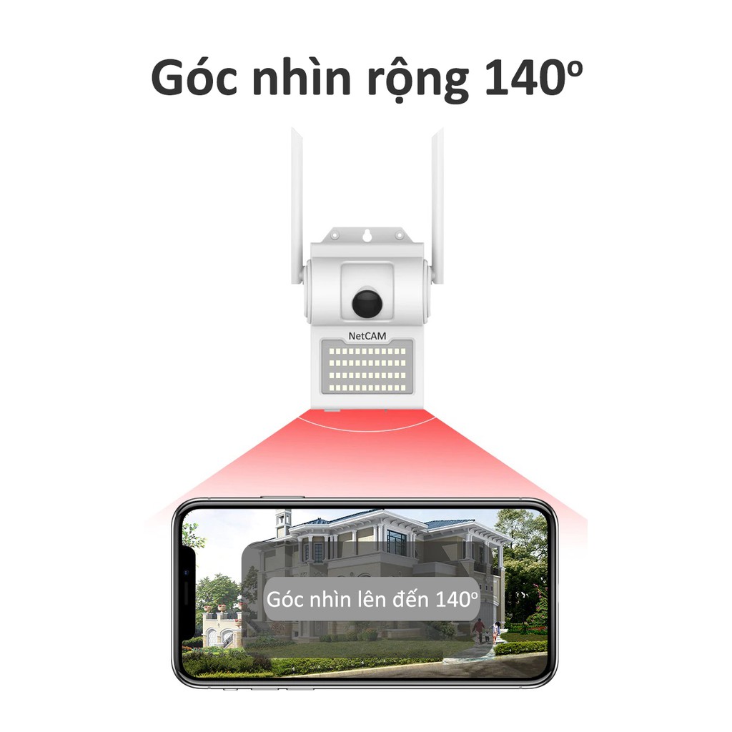 Camera IP Wifi NetCAM WL140 1080P – Góc Nhìn Rộng 140º, Có Cảnh Báo Chuyển Động