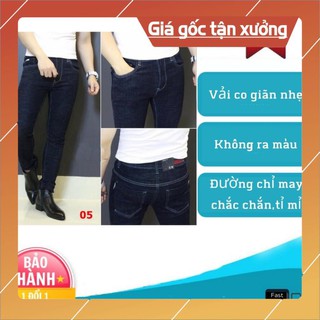 Quần jean nam trơn hàng vnxk kiểu ad05vp ống ôm hàn quốc jean co giãn cao cấp size 28-32