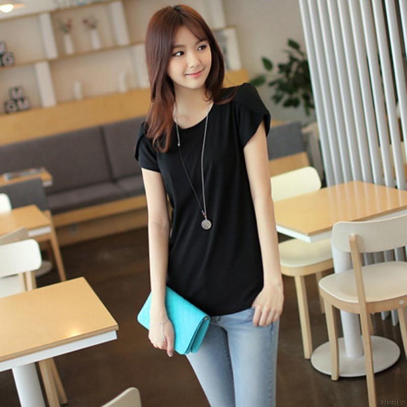 FREESHIP ĐƠN 99K_ Áo nữ cổ tròn tay ngắn thời trang xinh xắn