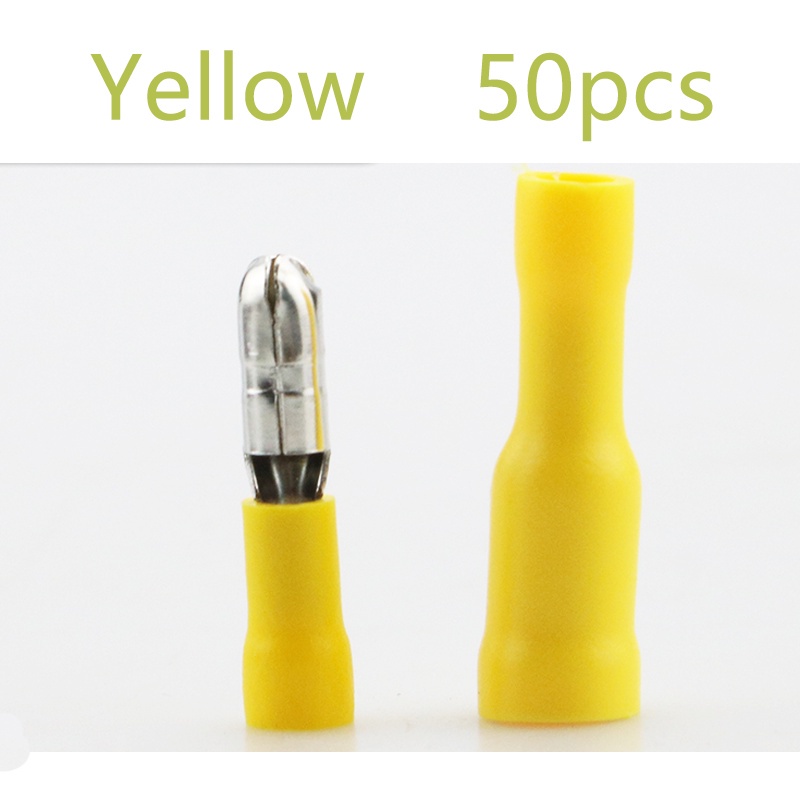 Đầu Nối Dây Điện Cách Nhiệt Năm Màu 22~16 AWG wiring 50 = 25 male + 25 female