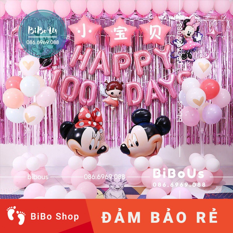 FREESHIP Combo Trang Trí Sinh Nhật Tuổi Chuột - Bé Gái - 015- SET THÔI NÔI BÉ GÁI TUỔI CHUỘT-HAPPY BIRTHDAY