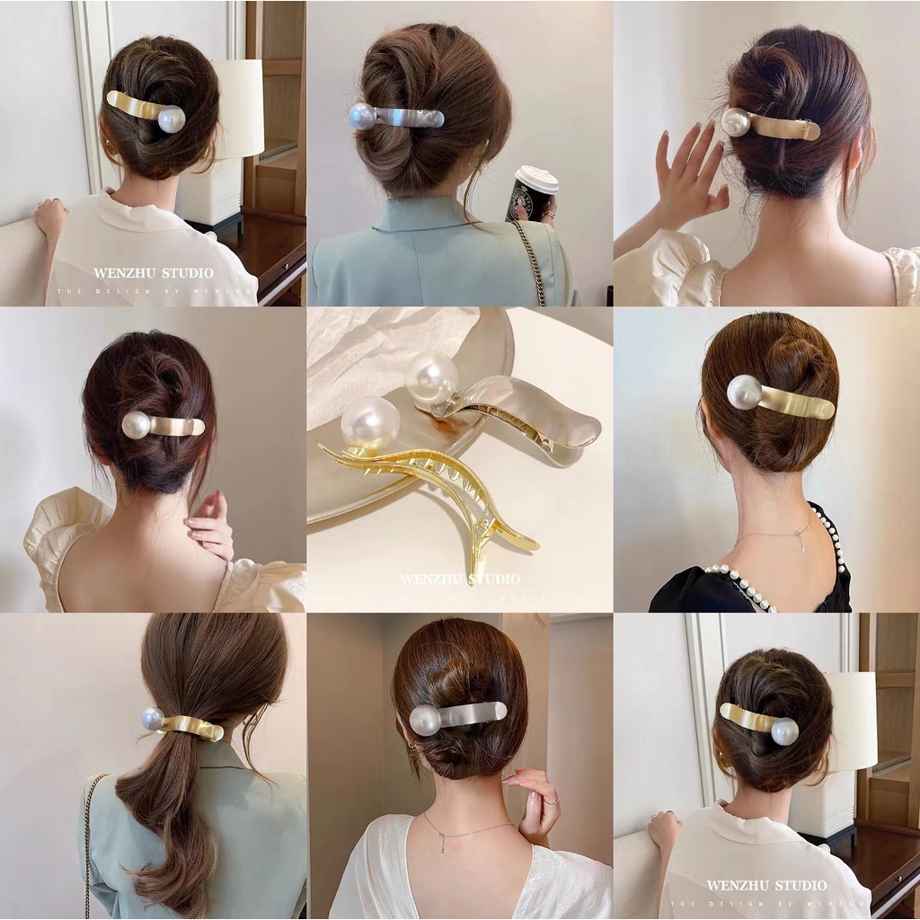 Kẹp Tóc Đính Ngọc Trai Thiết Kế Mới Cao Cấp 2022