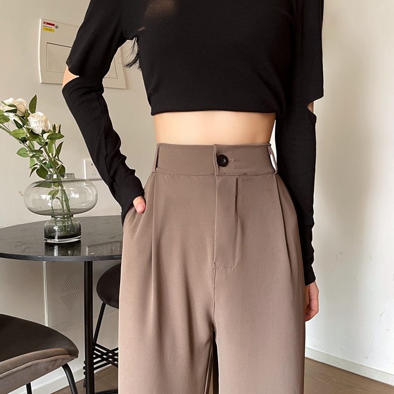 SUXI Quần Dài Nữ Ống Rộng Lưng Cao Size Lớn Hàng Mới