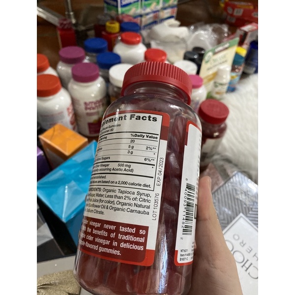 Viên Kẹo Dẻo Giấm Táo Apple Cider Vinegar Gummies 120 Viên