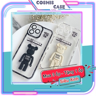 Ốp lưng iphone, ốp điện thoại iphone gấu Bearbrich bo viền TPU, miễn phí đổi trả 4 lần/năm
